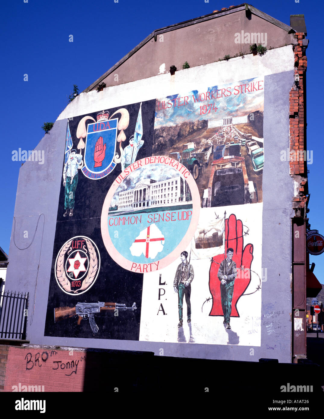 Murale lealisti Belfast Irlanda del Nord Foto Stock
