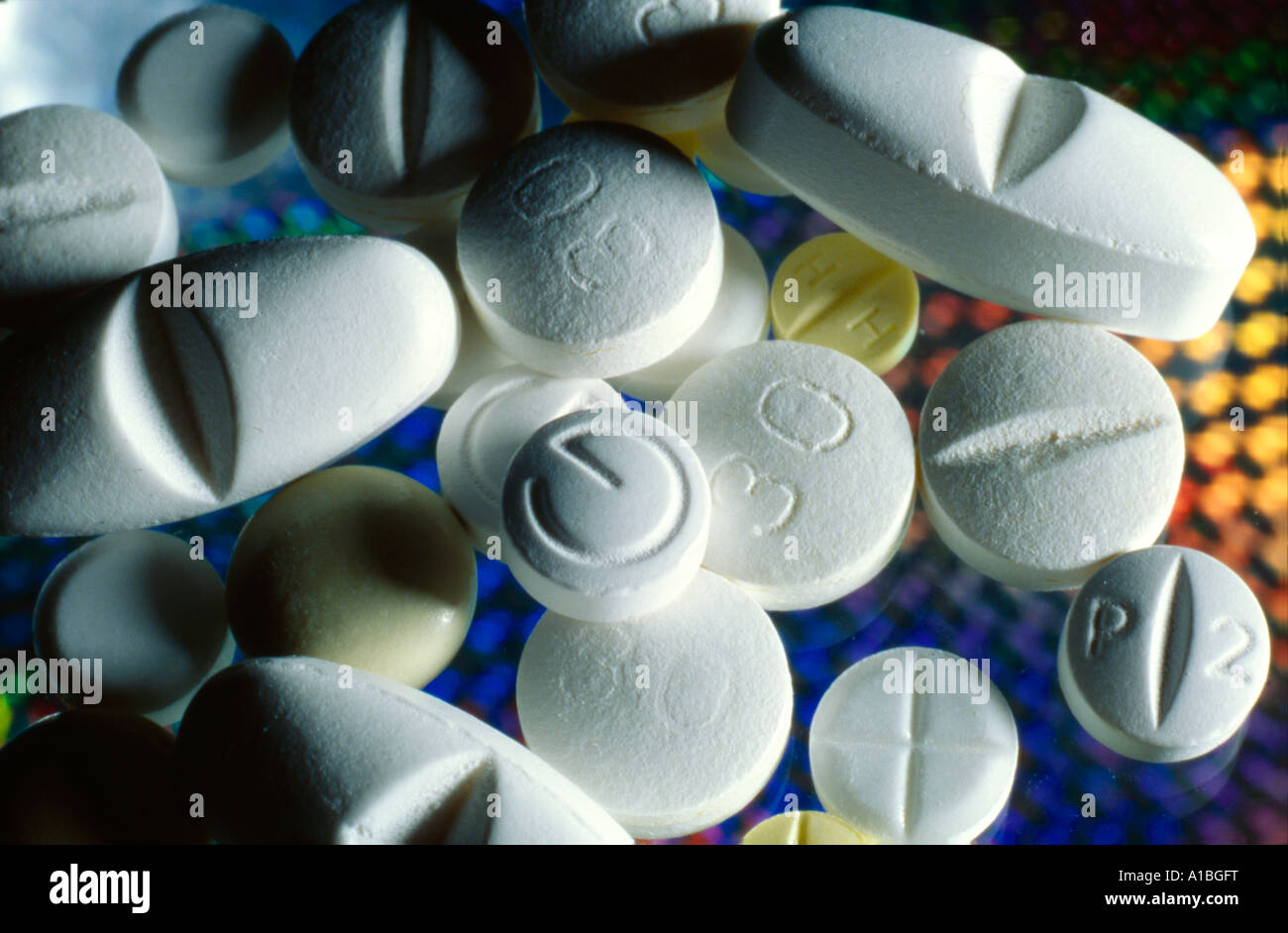Ancora vita su prodotti di salute pillole Foto Stock