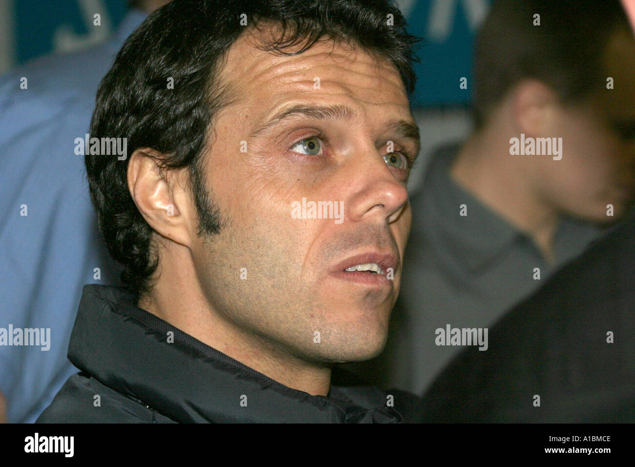 Il pilota della MotoGP Loris Capirossi all'odissea di supercross indoor Odyssey Arena Belfast Irlanda del Nord Foto Stock