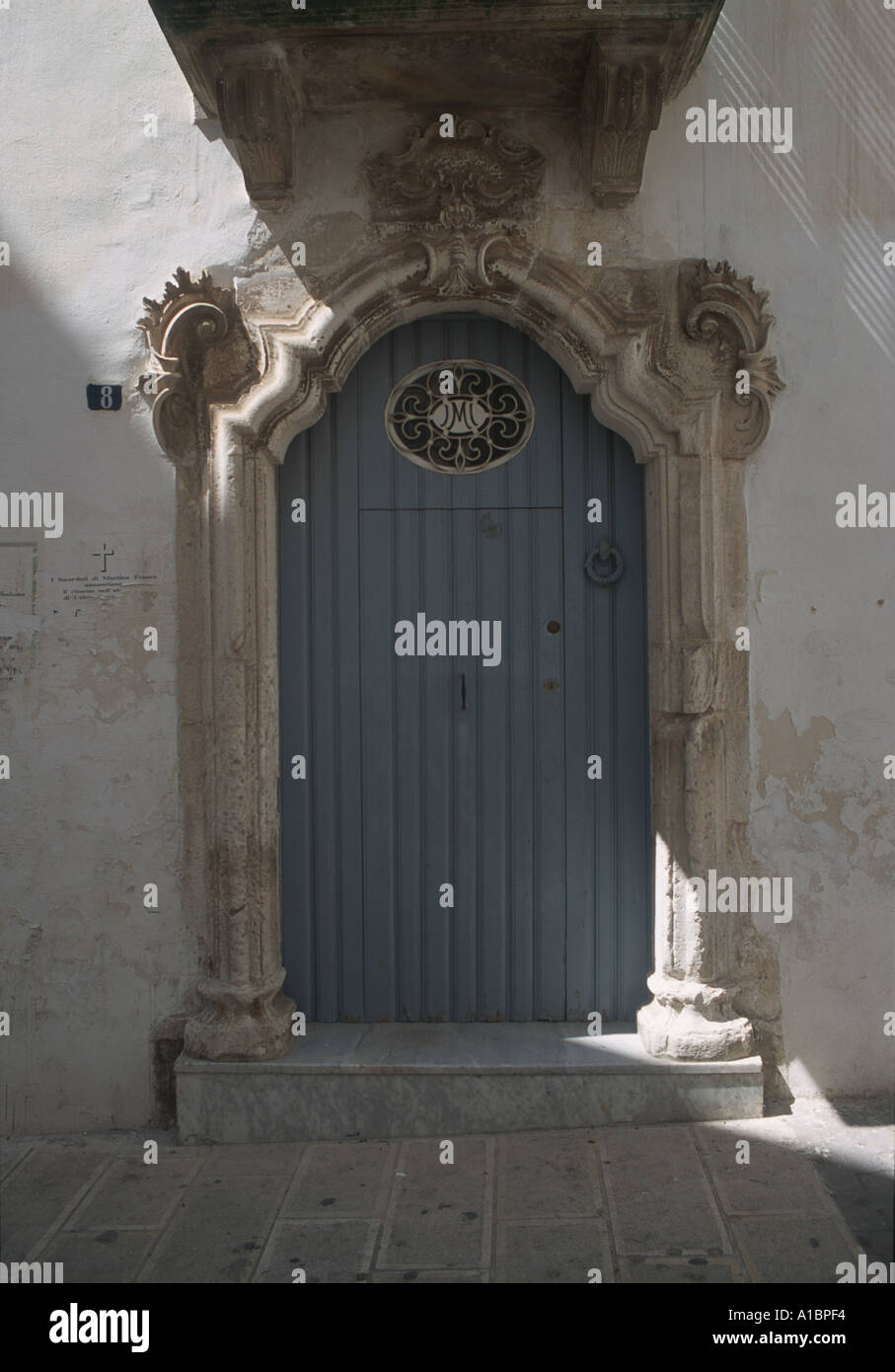 Portale barocco, Martina Franca, Puglia. Foto Stock