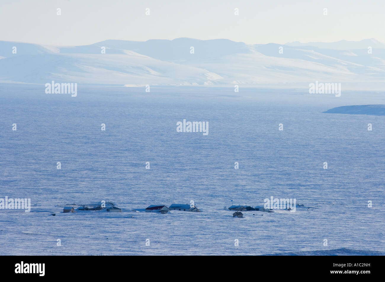 Città sull isola di Herschel off la Mackenzie delta del fiume Yukon Territory Canada Foto Stock