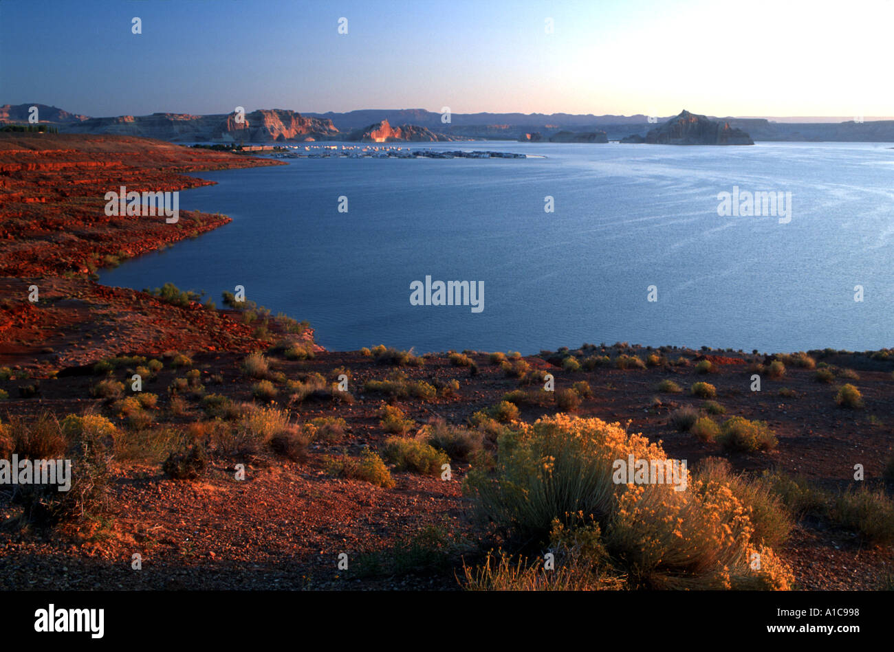 Alba sul lago Powell, Page Arizona USA, settembre 1999 Foto Stock
