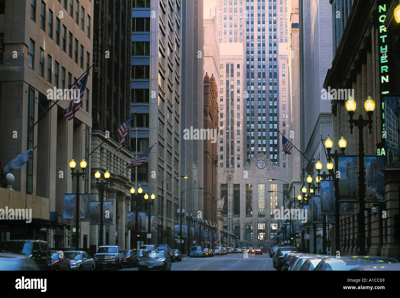 La Salle Street, Chicago, Illinois, Stati Uniti d'America Foto Stock