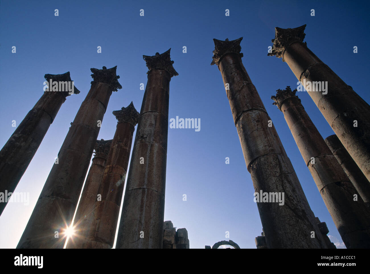 Tempio di Artemide, Jerash, Giordania Foto Stock