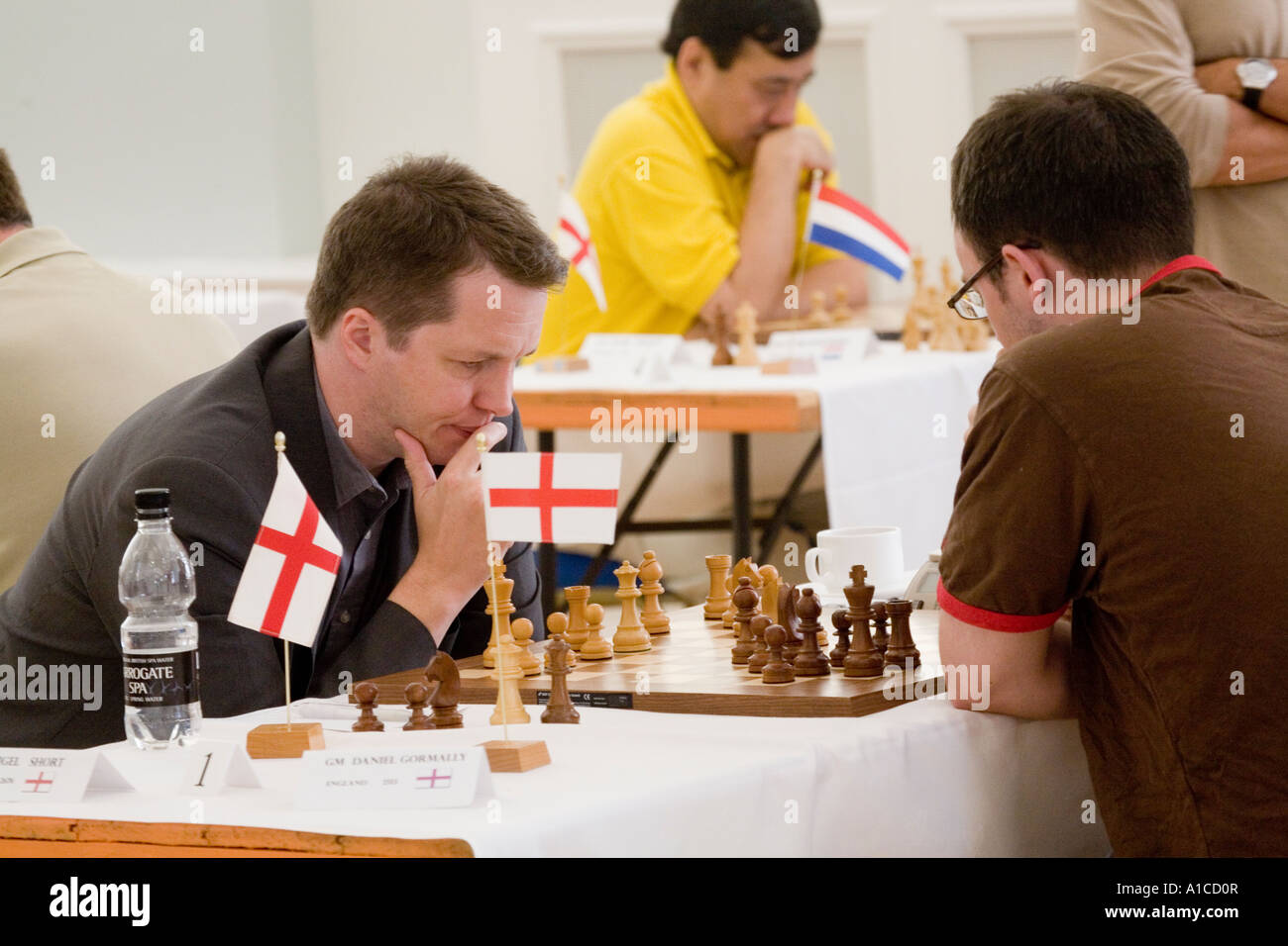 Campionato Europeo Individuale di scacchi Liverpool 2006 British granmaestro Nigel breve e Daniel Gormally Foto Stock