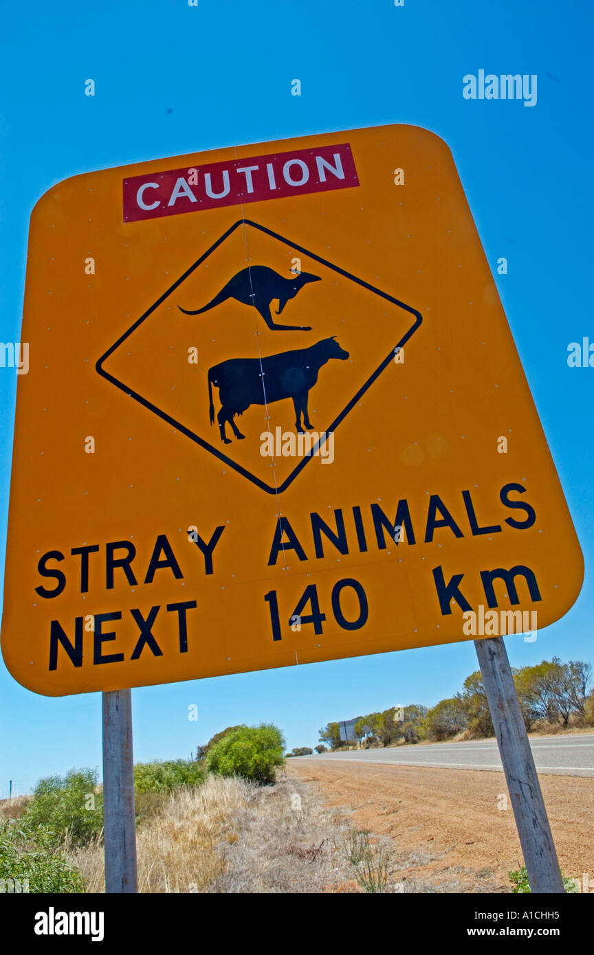La segnaletica stradale in Australia. Foto Stock