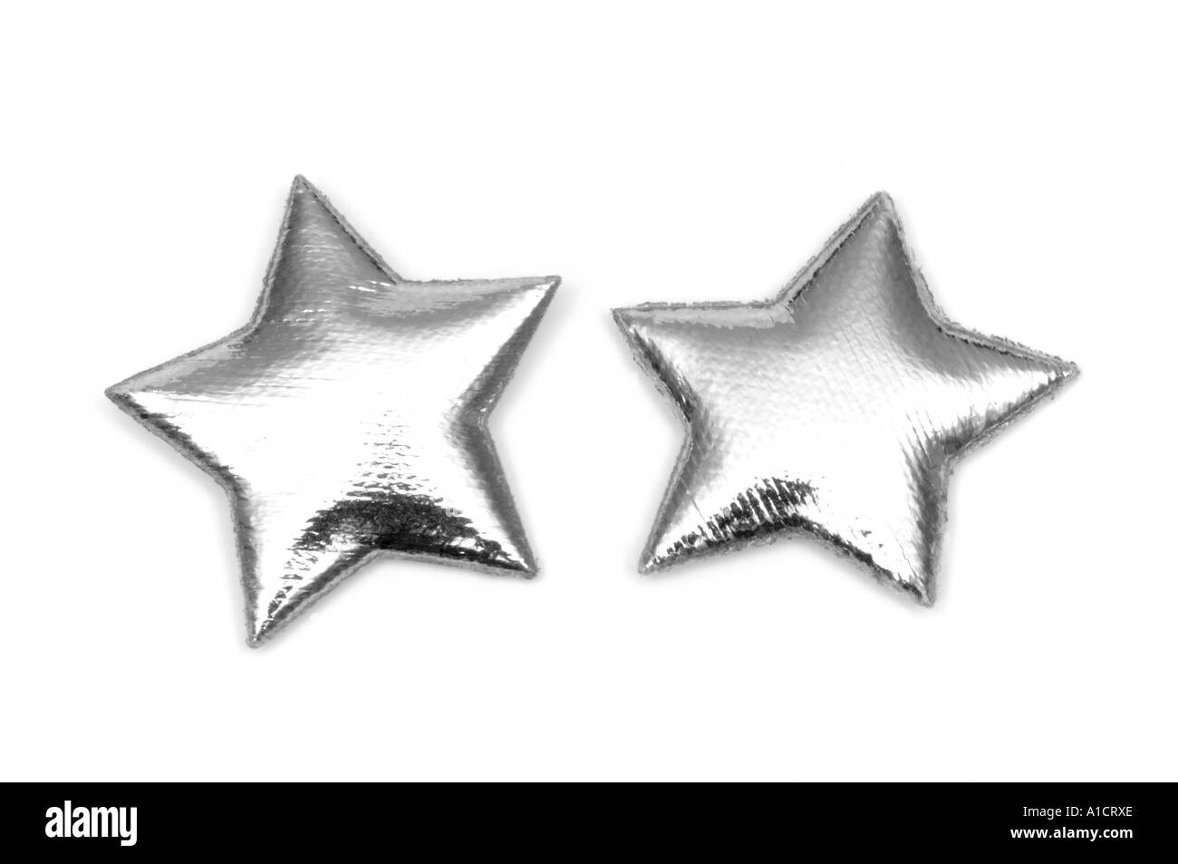 2 Argento imbottito stelle Foto Stock