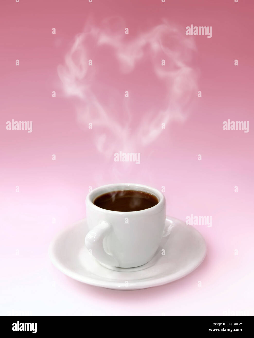 Tazza di acqua calda il giorno di san valentino caffè Foto Stock