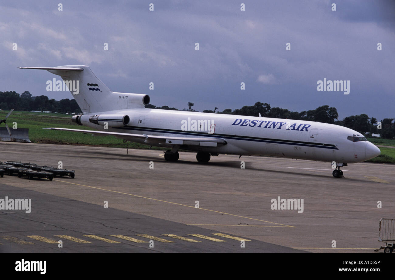 Destino cargo aereo volo, Sierra Leone Foto Stock