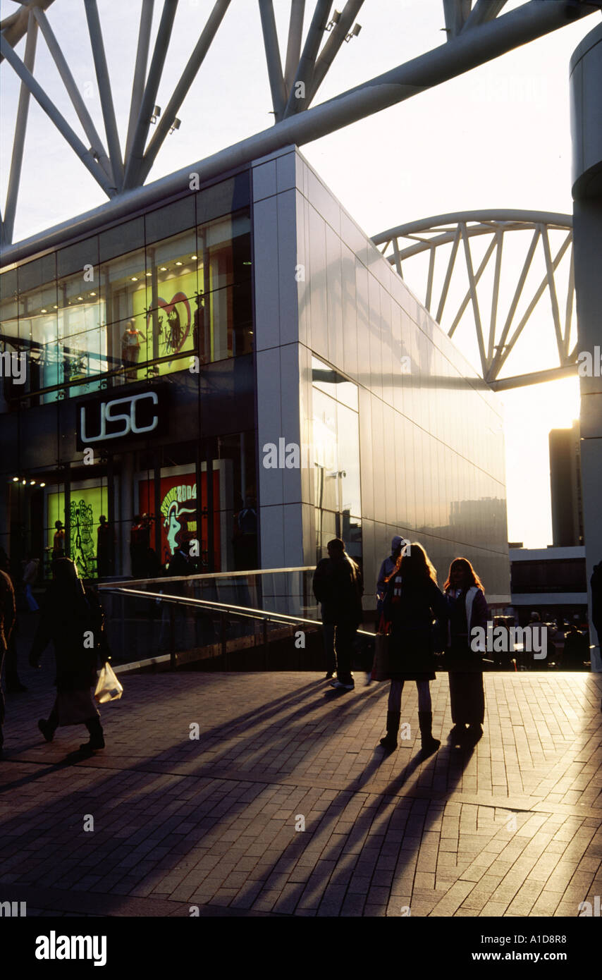 Regno Unito Birmingham Bullring Shopping Complex al tramonto Foto Stock