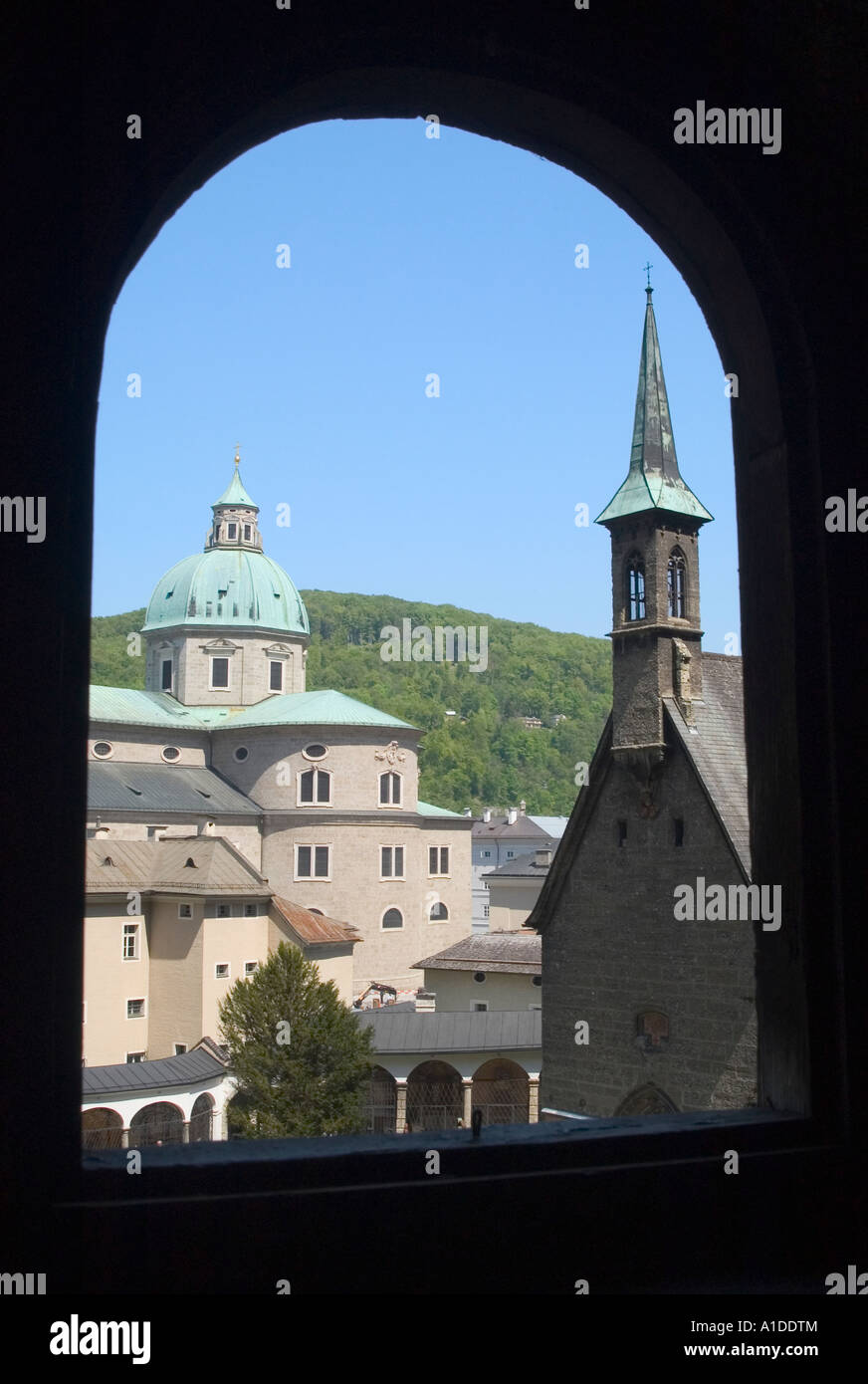 Vista del monastero di Salisburgo in Austria Foto Stock