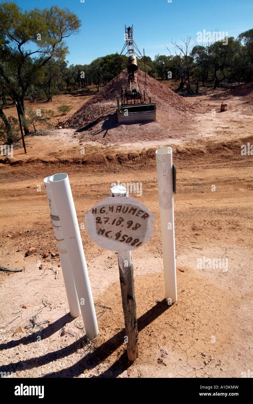 Concessioni minerarie a Opalton western Queensland Australia foto da Bruce Miller Foto Stock