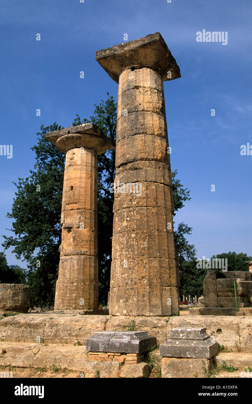 Grecia Olympia Tempio di Hera Foto Stock