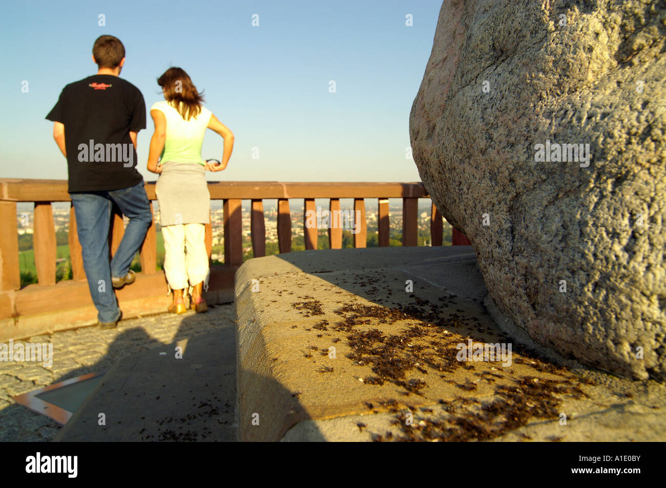 Tomba monumento di pietra sulla vetta del tumulo di Kosciuszko Hummock Hill, Cracovia Cracovia Polonia estate 2006 Foto Stock