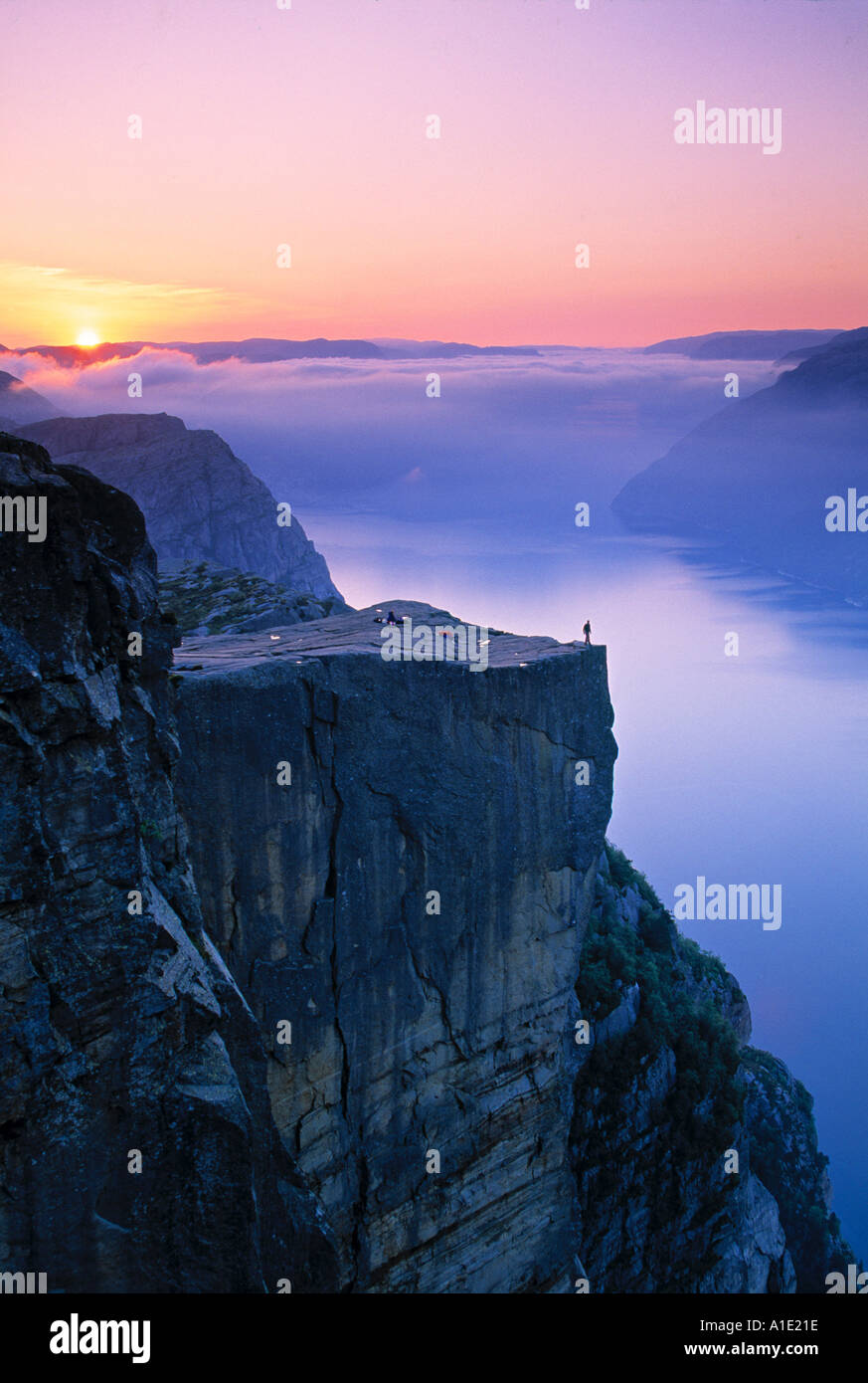 Prekestolen (il pulpito Rock), Lysefjorden, Norvegia Foto Stock
