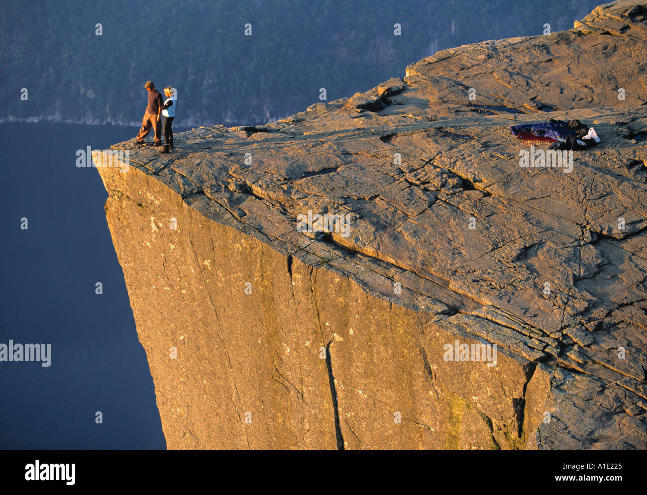 Prekestolen (il pulpito Rock), Lysefjorden, Norvegia Foto Stock