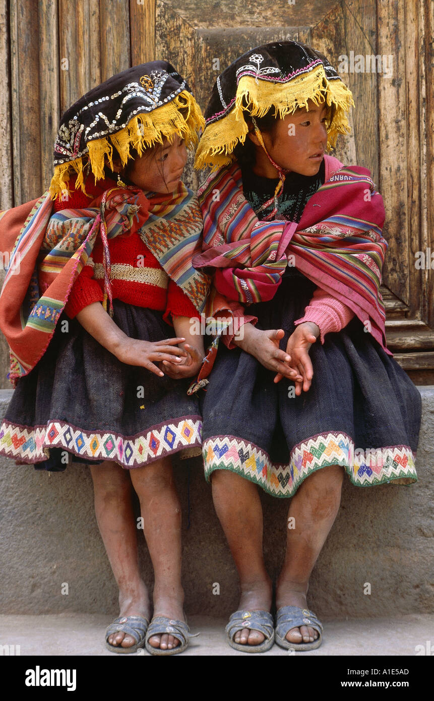 Il Perù Ocongate ragazze indiano Cuzco Foto Stock