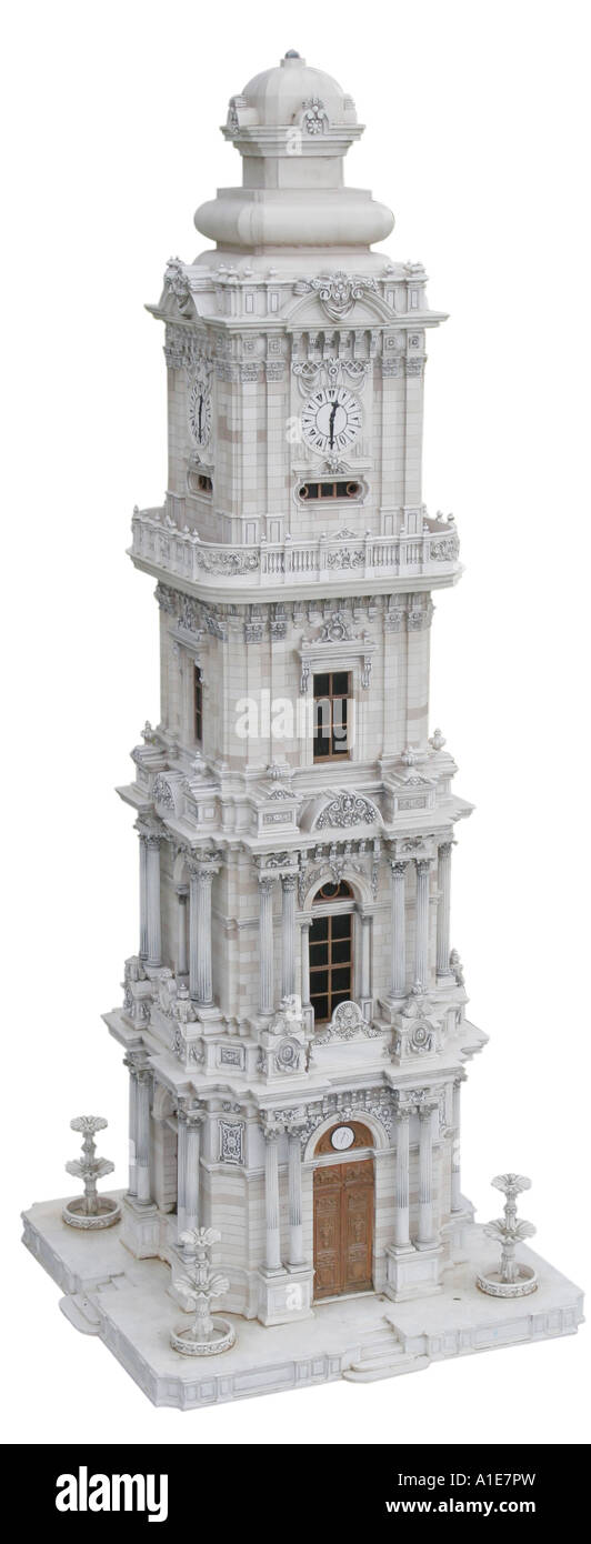 La torre dell'orologio di Dolmabahce come un modello in miniatura, Turchia, Istanbul Foto Stock