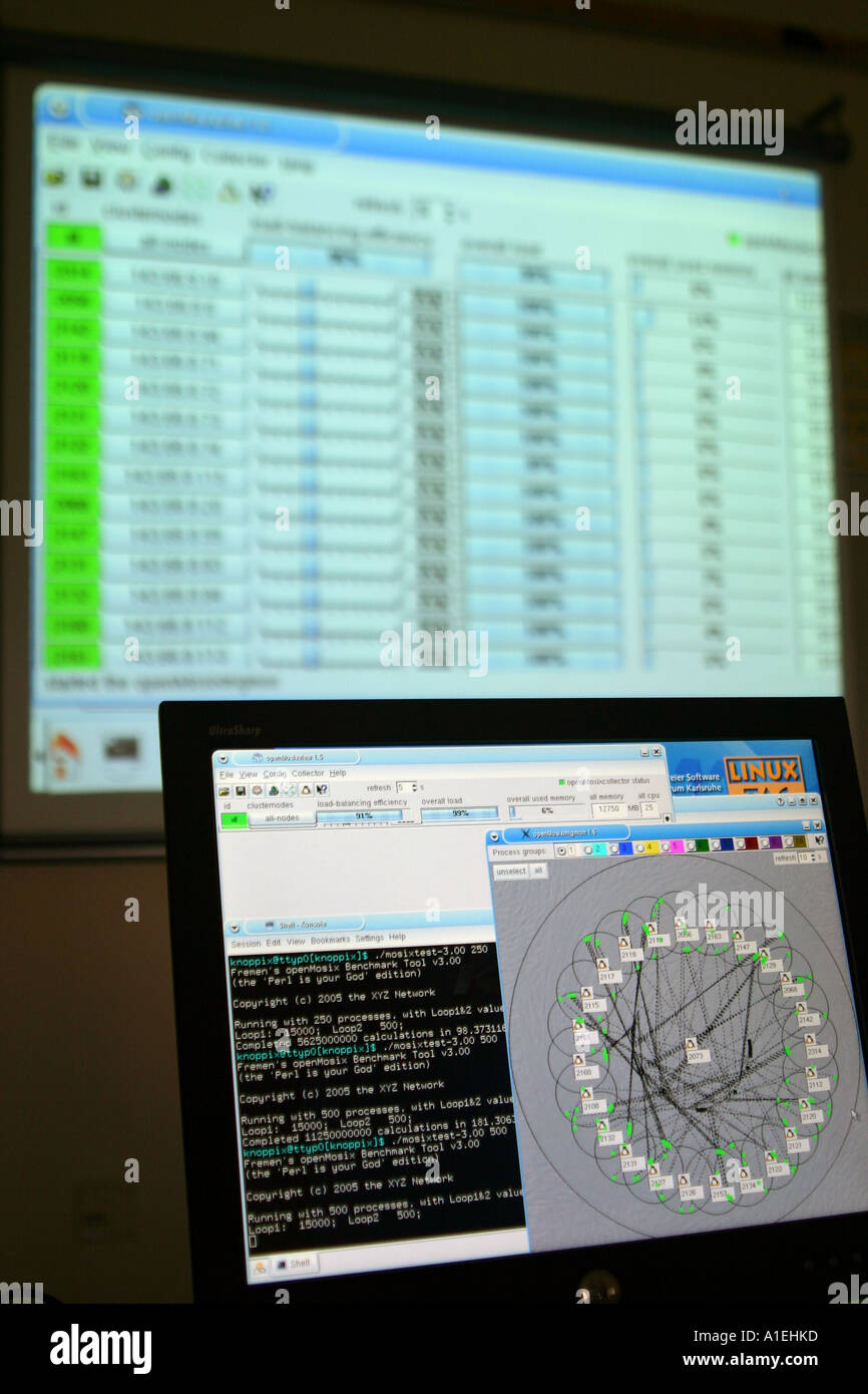 Ad hoc Cluster Linux Foto Stock