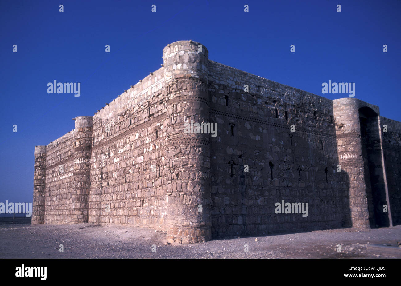 Qasr Kharranah Umayyad fortezza del deserto in Giordania Foto Stock