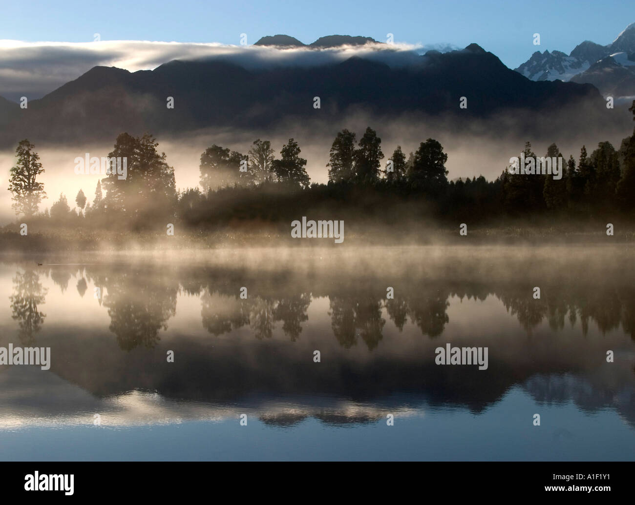 Il lago Matheson Nuova Zelanda Foto Stock