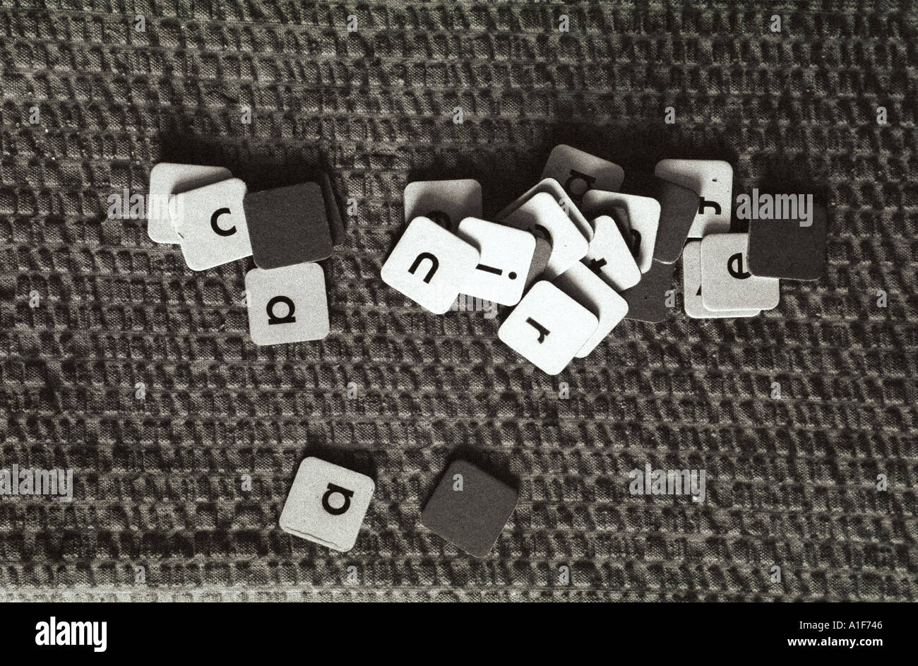 Lettere di Scrabble Foto Stock
