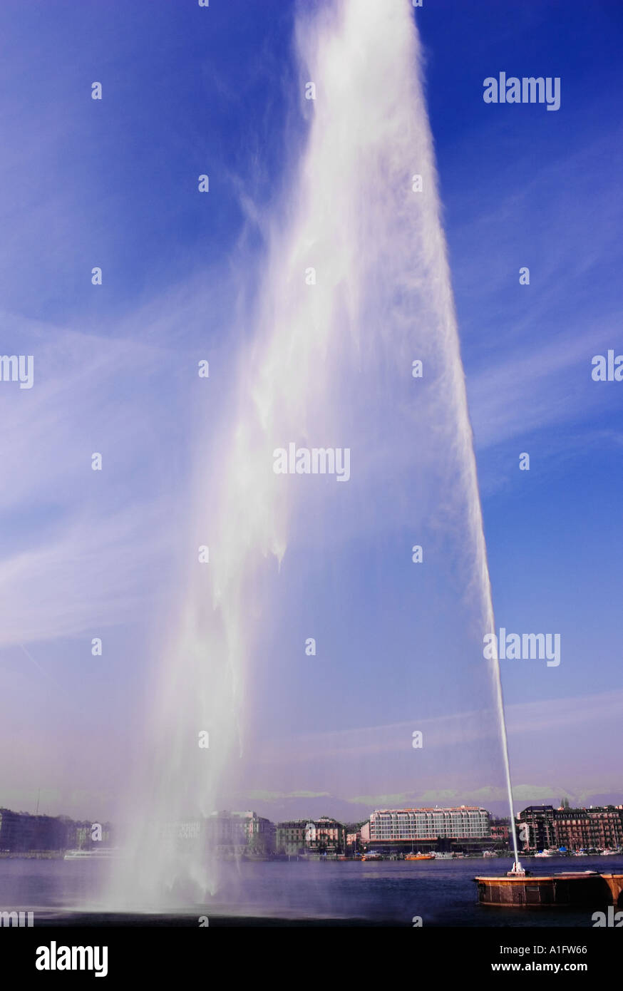 Jet d'eau Ginevra Foto Stock