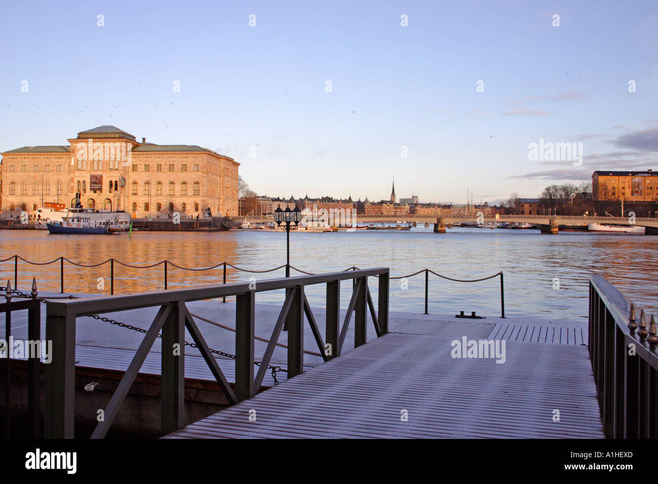 Vista di fronte al Museo Nazionale, Stoccolma, Svezia Foto Stock