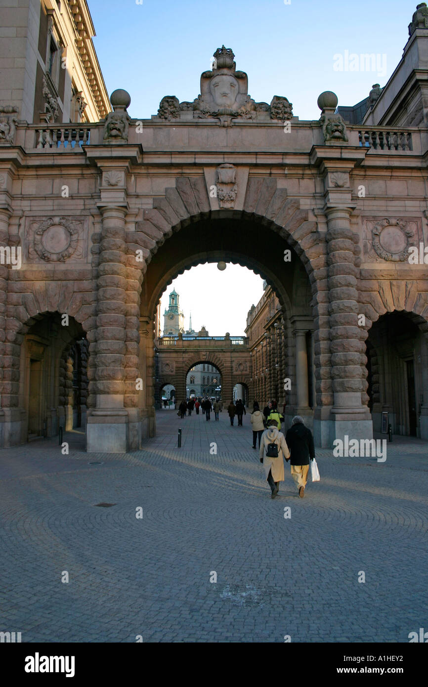 Stoccolma, Svezia, ingresso alla città vecchia Foto Stock