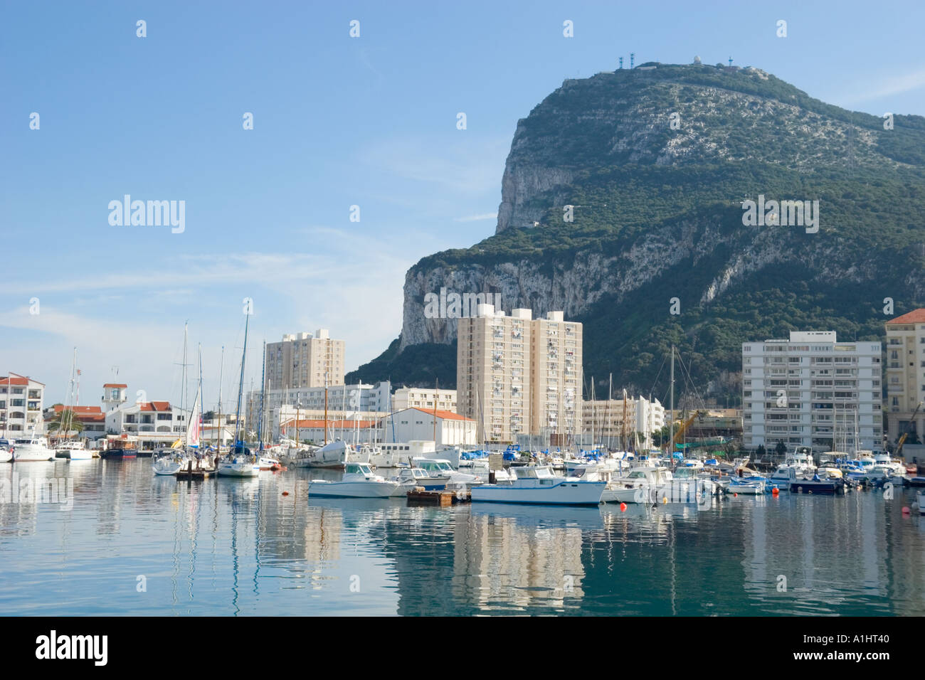 Gibilterra visto dal porto Foto Stock
