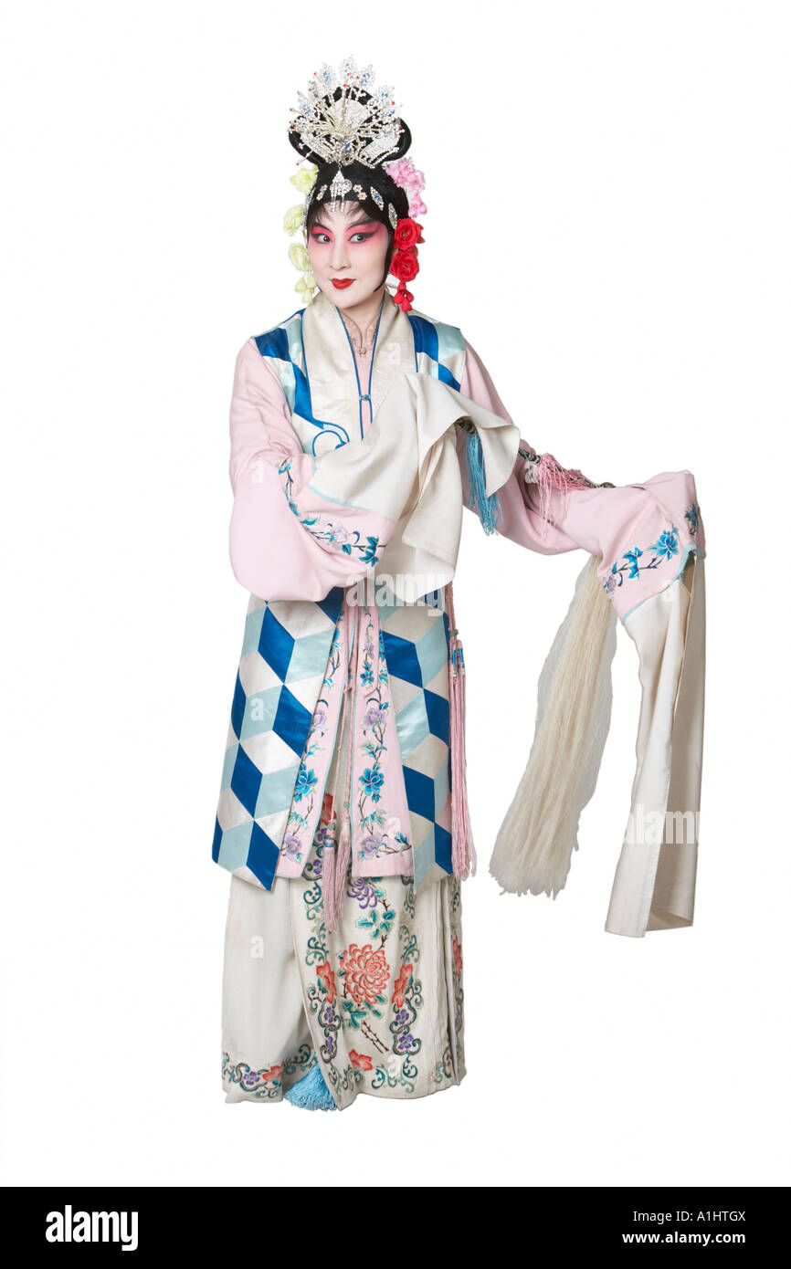 Donna matura indossando abiti tradizionali Foto Stock