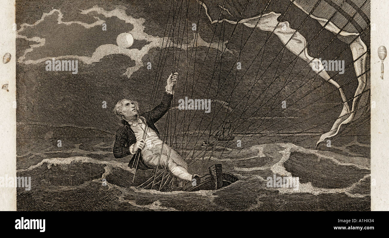 La pericolosa situazione dei principali Mony o denaro, quando cadde nel mare Luglio 23, 1785 al largo della costa di Yarmouth. Giovanni Soldi,1752-1817. Foto Stock