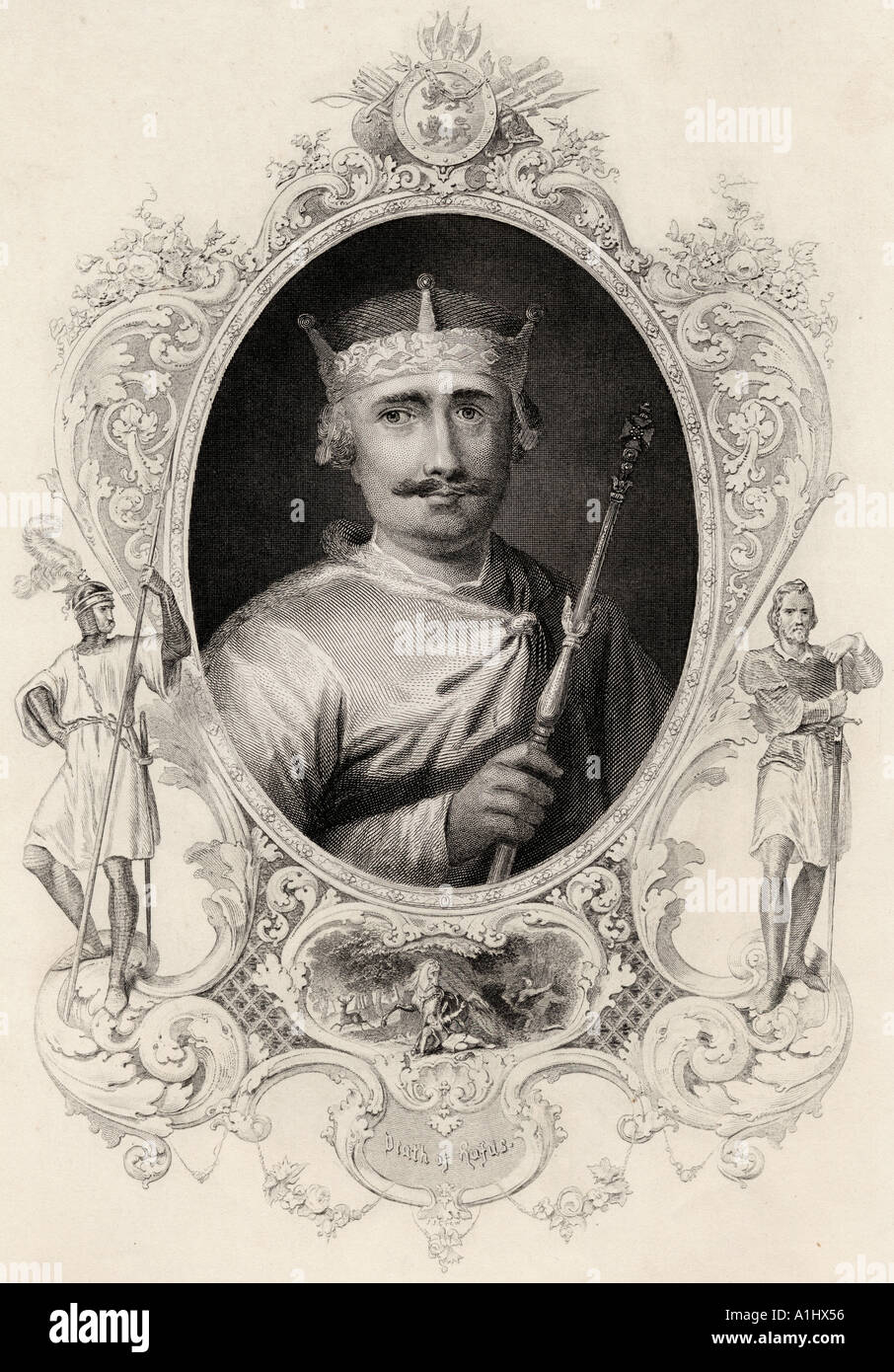 Guglielmo II, Rufus Red 1056 - 1100. Re d'Inghilterra. Dal XIX secolo la stampa Foto Stock