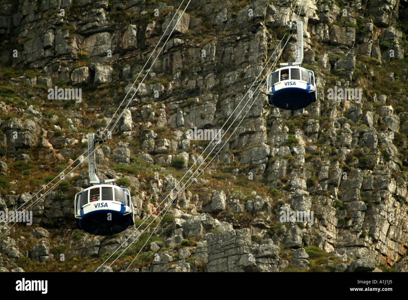 Table Mountain cable cars Città del Capo Sud Africa RSA Foto Stock