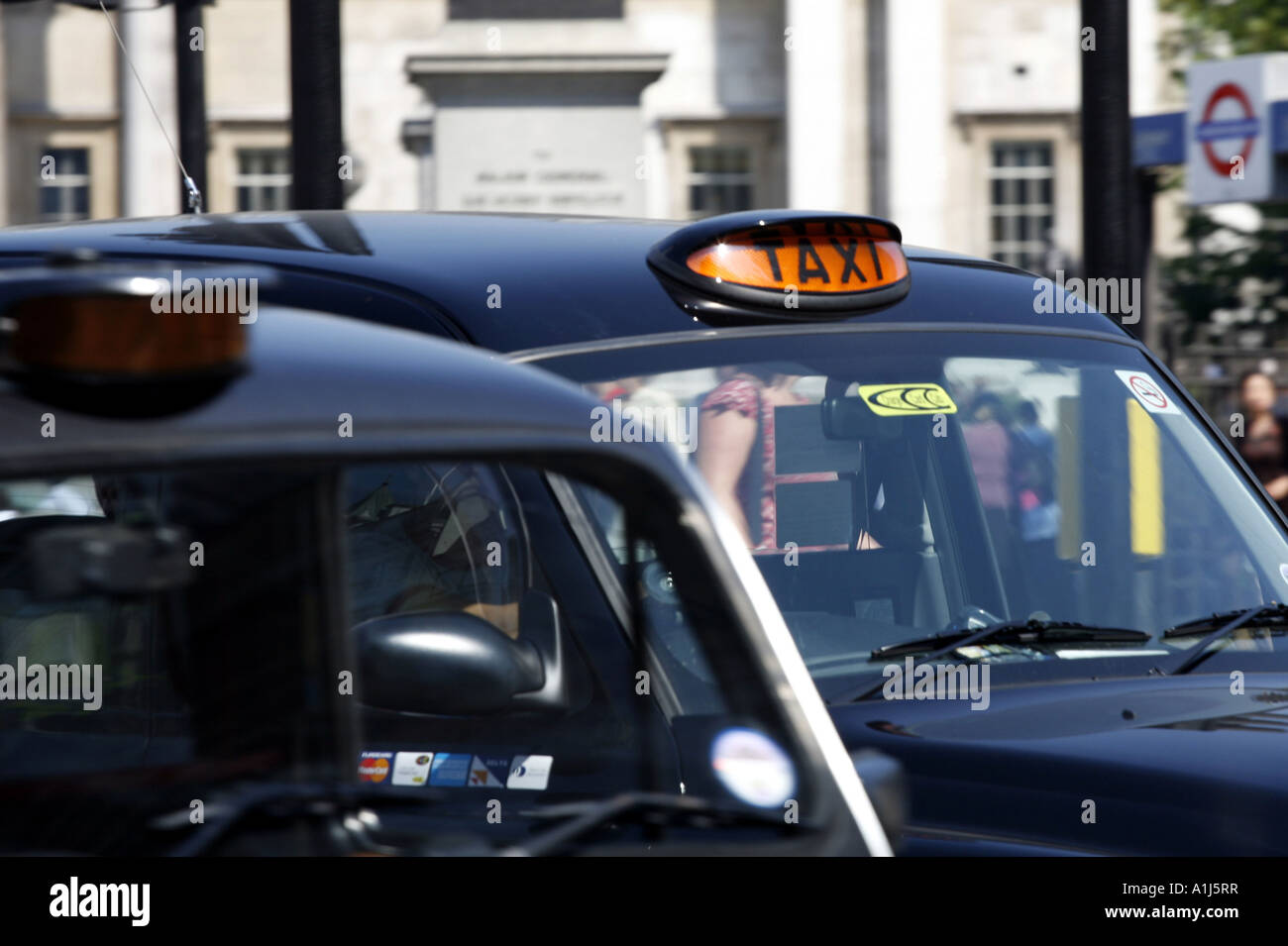 Nero a Londra taxi Foto Stock