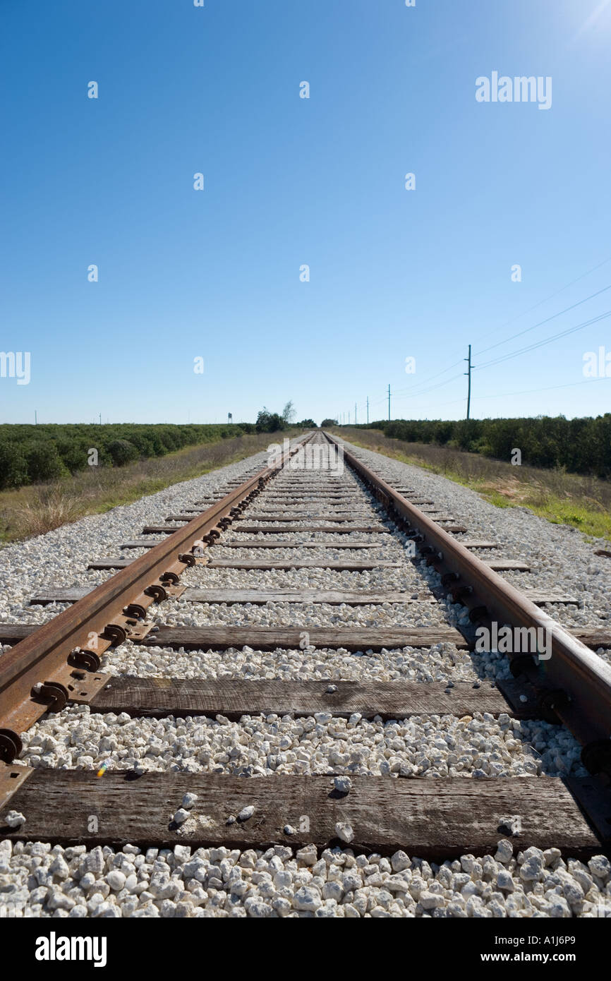 I binari della ferrovia, Florida, Stati Uniti d'America Foto Stock