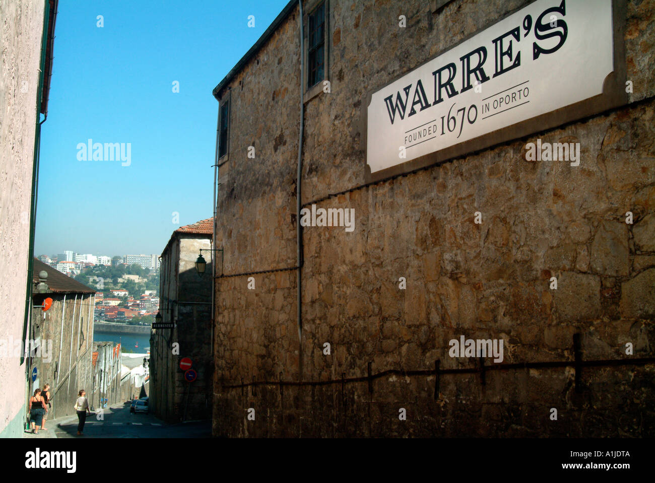 Segno per La Warre s port wine grotte in Vila Nova de Gaia Porto Portogallo Foto Stock