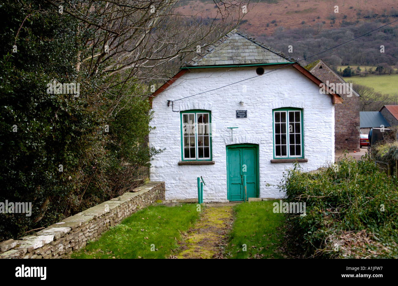 Henllan Battista cappella datata 1805 nella valle di Ewyas Honddu Valle in Montagna Nera South Wales UK Foto Stock