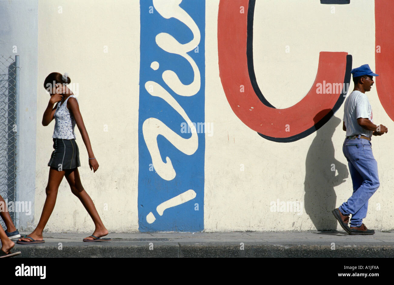 L'Avana Cuba slogan rivoluzionari Foto Stock