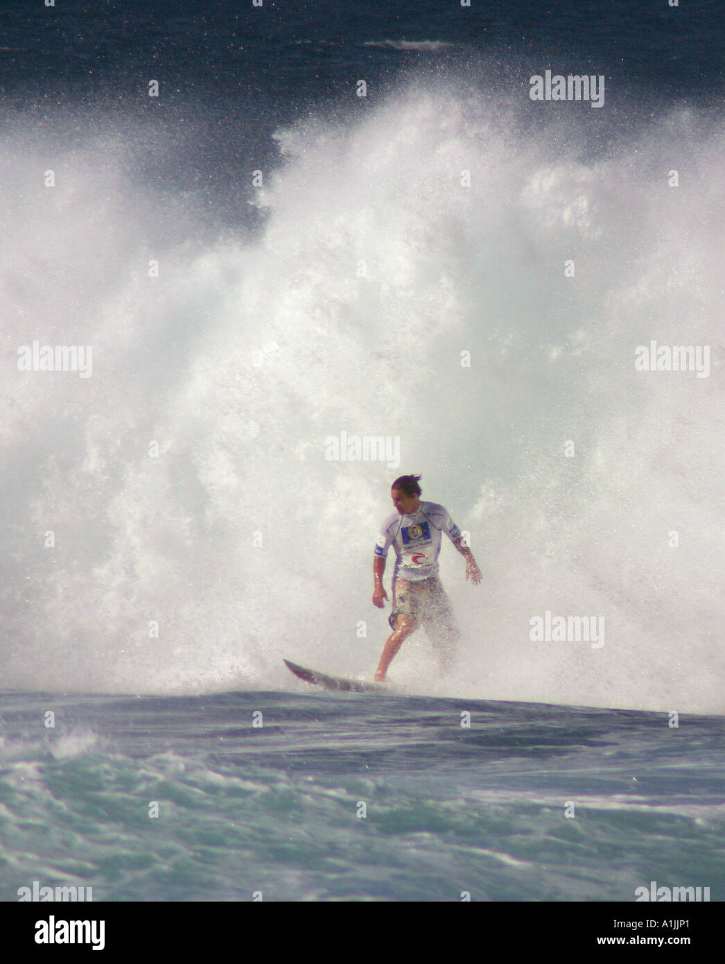 Travis Logie surf la pipeline Masters surfing contest North Shore Oahu Hawaii Foto Stock