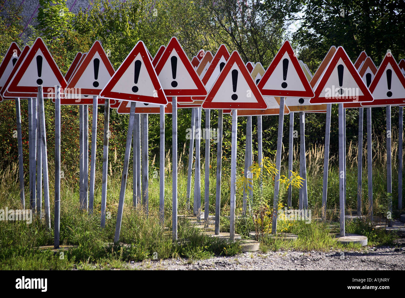 Attenzione !Vorsicht ! Foto Stock