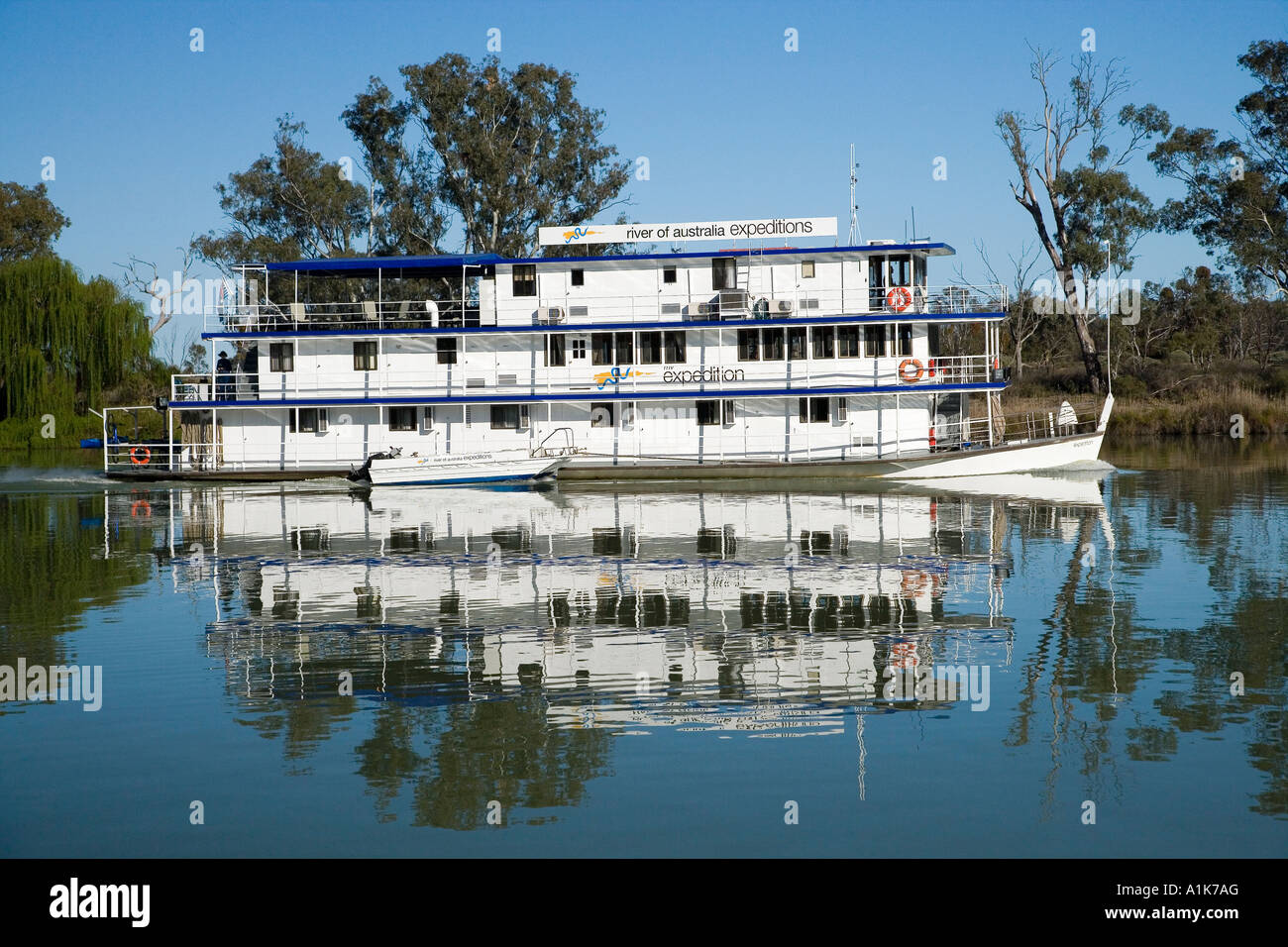 In battello sul fiume Murray a Nildottie South Australia Australia Foto Stock