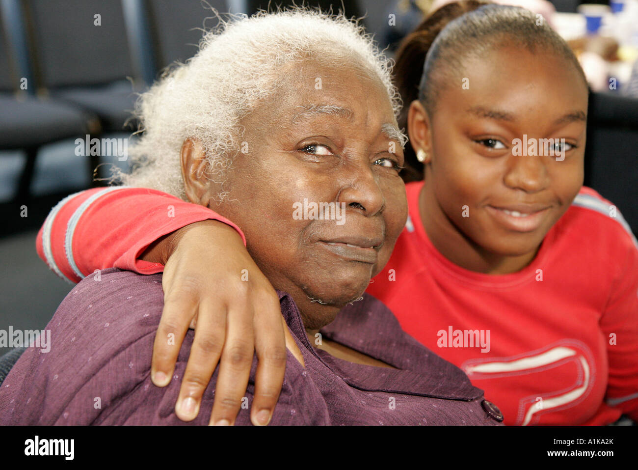 Miami Gardens Florida, nonni che alzano i nonni apprezzano la colazione, Comunità di sviluppo Corporation, famiglia famiglie genitori figlio Foto Stock