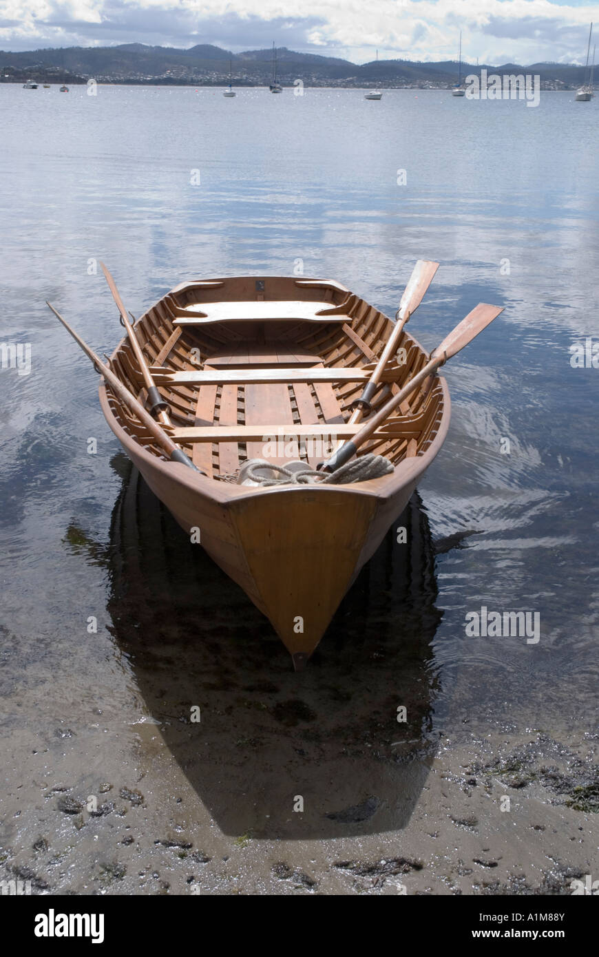 Un Huon Pine tradizionale piner della Tasmania s punt Foto Stock