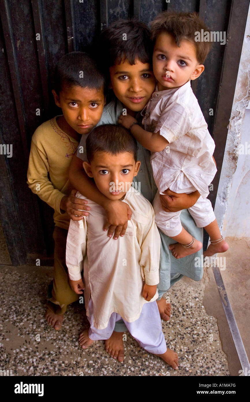 Gruppo di bambini, Multan, Pakistan Foto Stock