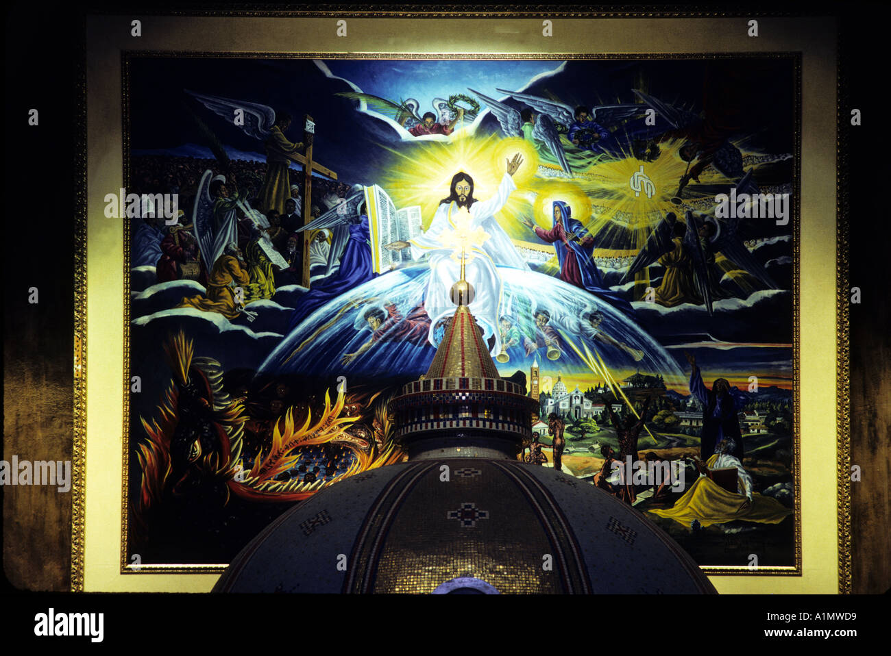 Pittura dal leader etiope artista AFEWERK TEKLE in una chiesa eritreo Foto Stock