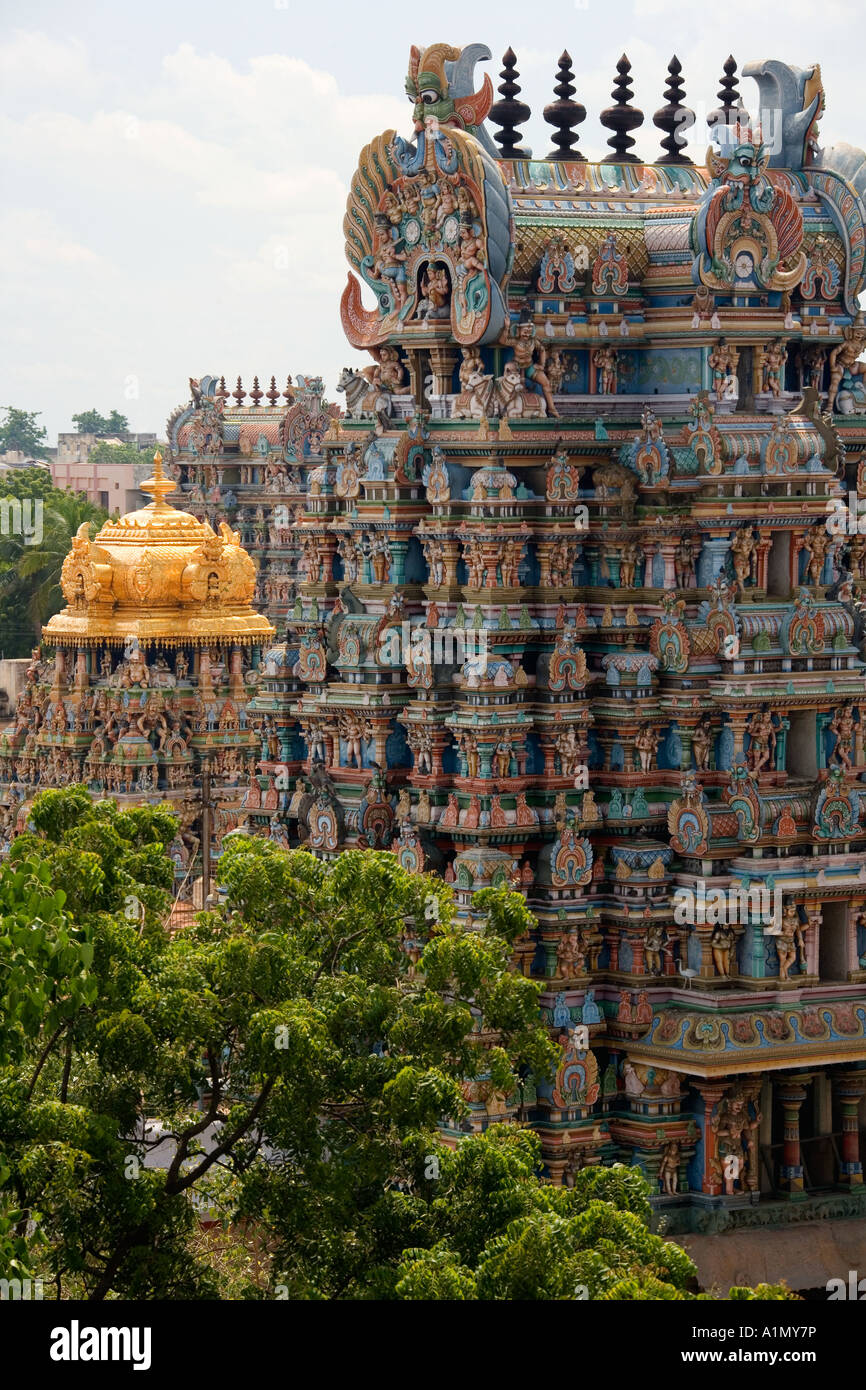 La Minakshi Sundareshvera Tempio Hindu in Madurai nel Tamil Nadu regione dell India meridionale Foto Stock