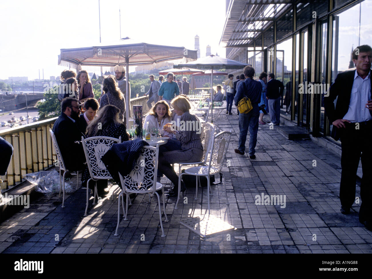 Mosca OUTDOOR CAFE Foto Stock