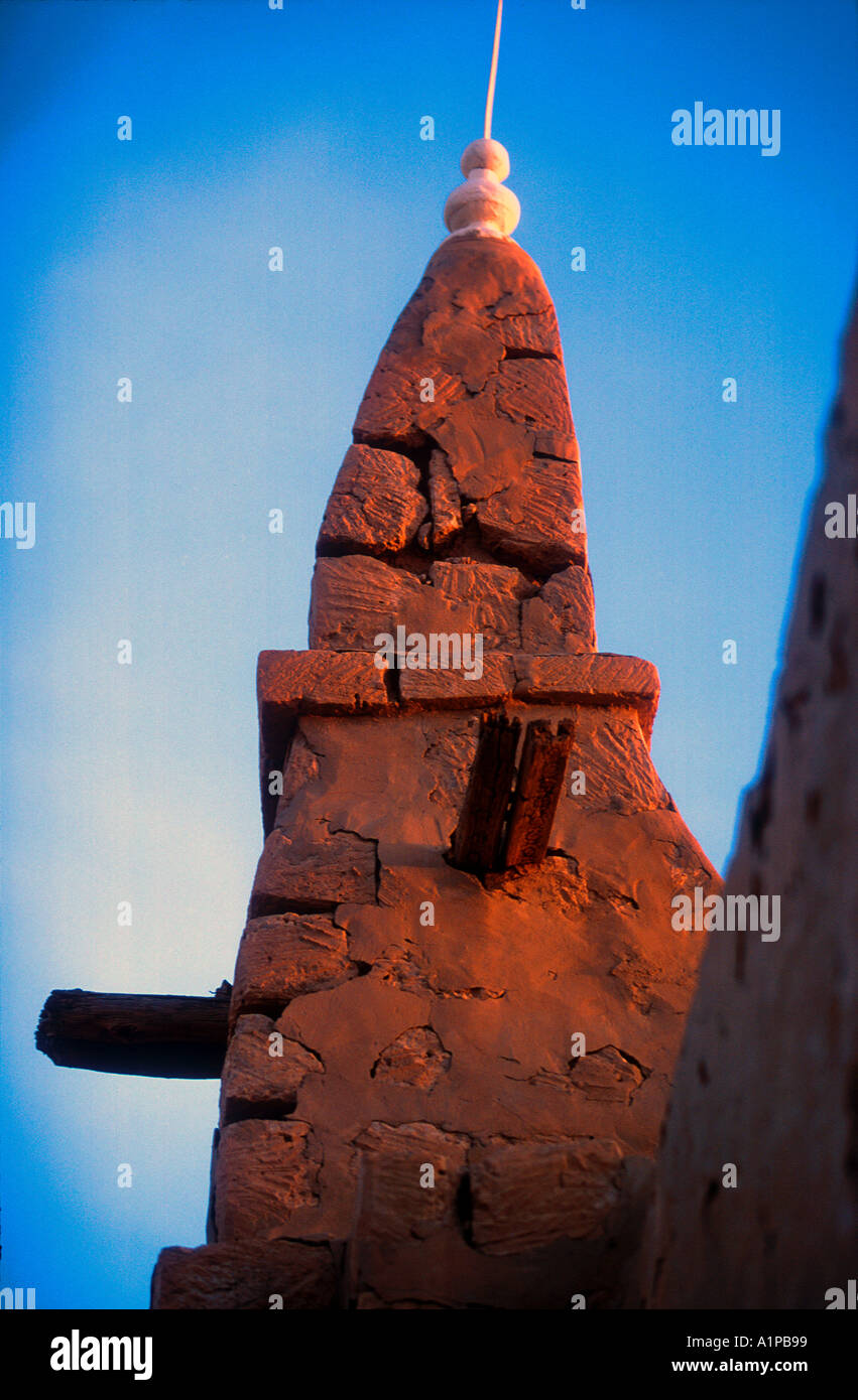 Mattone di fango torre sulla moschea Timbuktu Mali Foto Stock