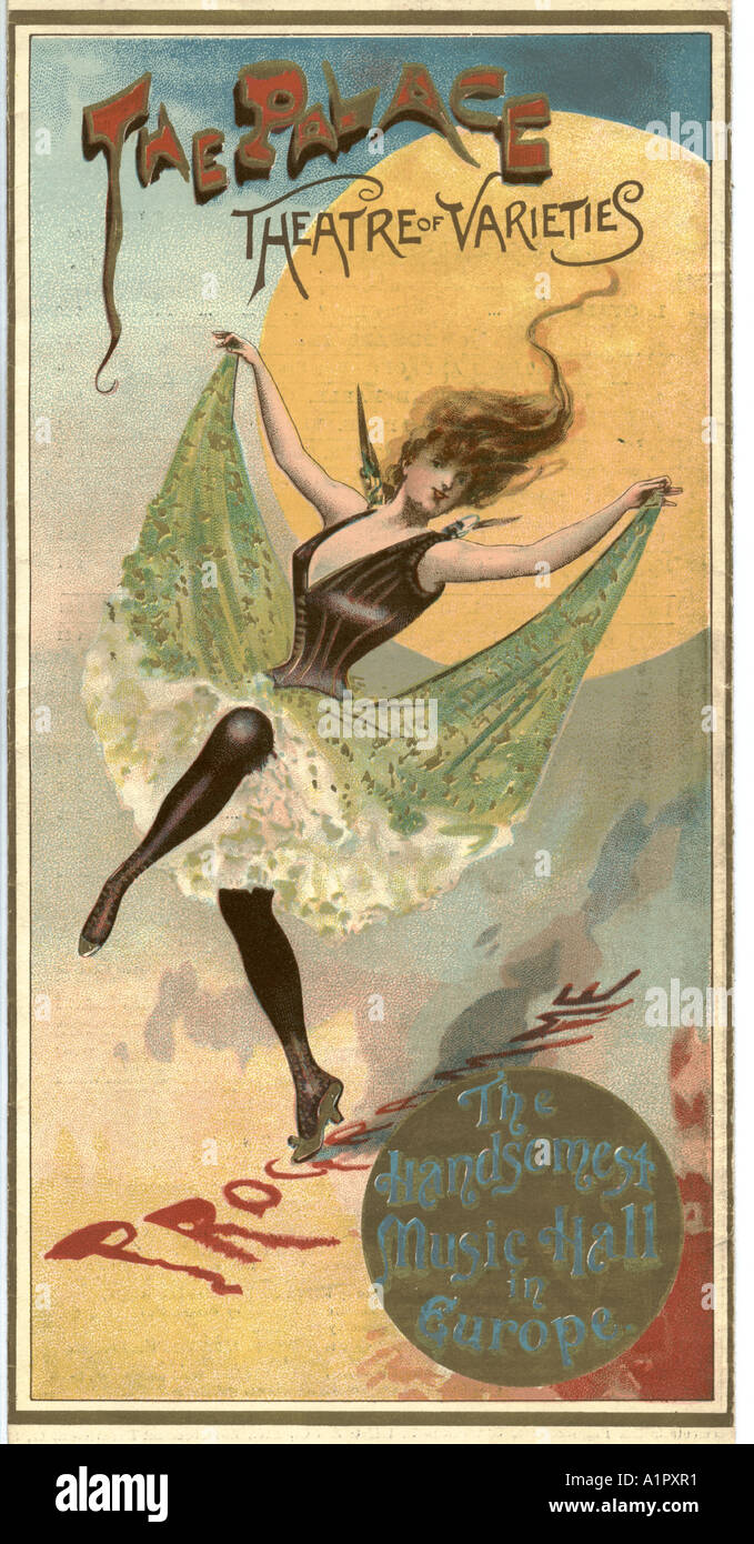 Il Palazzo di varietà, Londra, Music Hall di copertura del programma 1900 Foto Stock